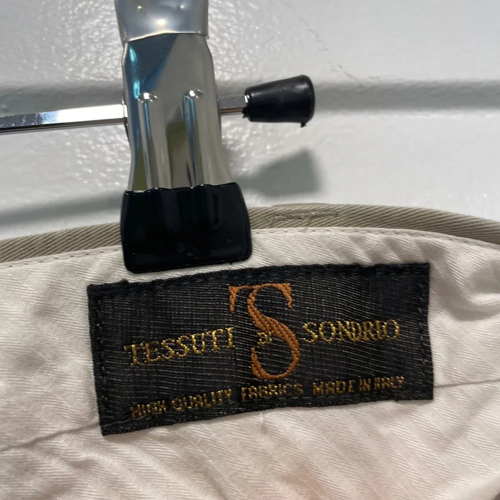 Banana Republic Modern Fit Chinos Men 34x30 Khaki Tessuti di Sondrio Cotton Pant